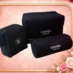 Chanel Beauté Black Cosmetic Bag Set